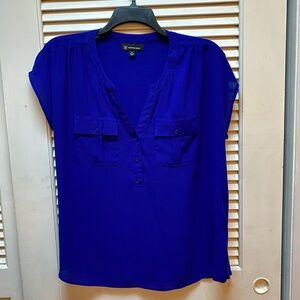 INC Indigo Blouse, Size 0X